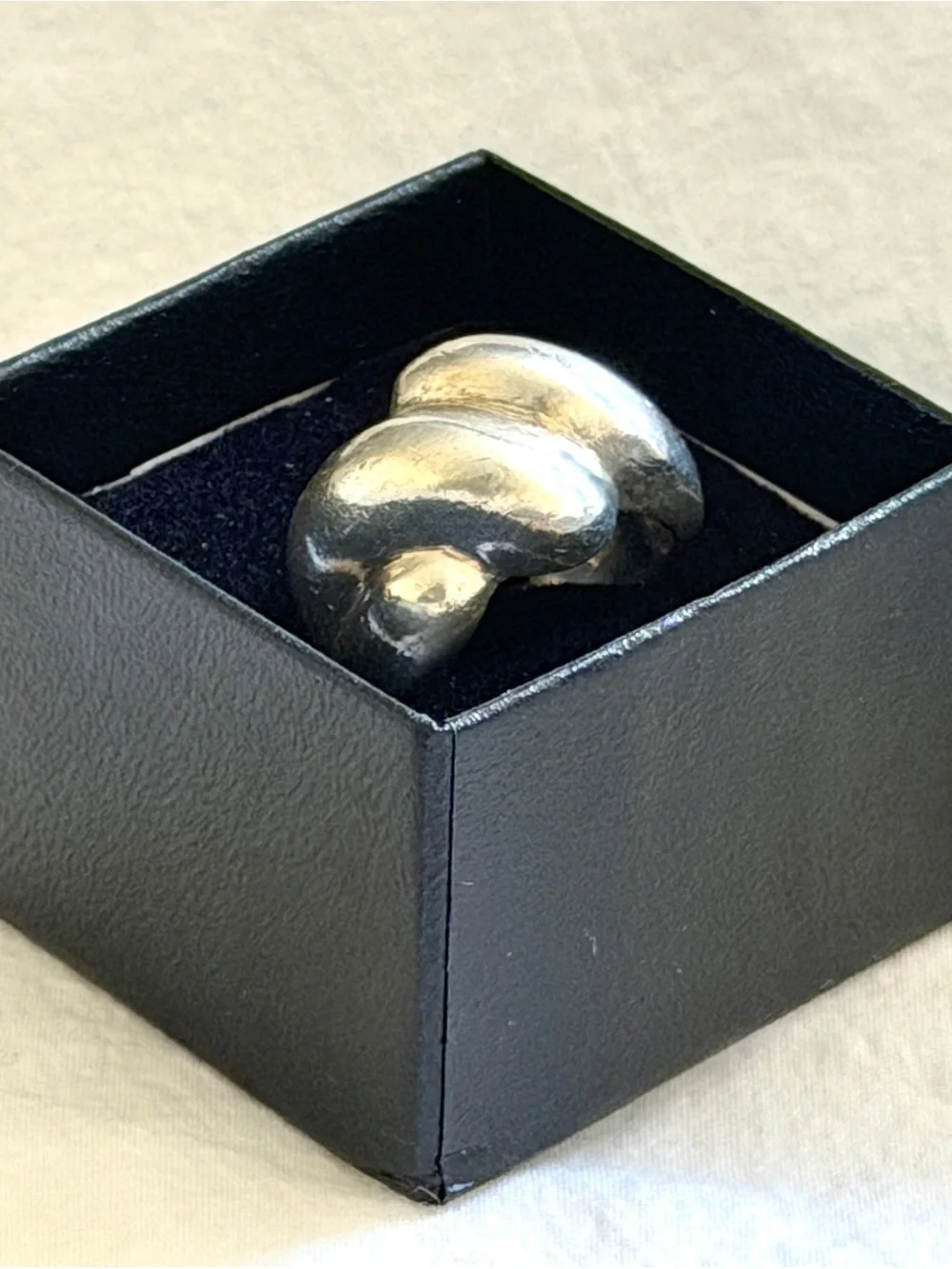 Vintage Mexican Sterling Silver Modernist Sculptural Ring | Size 7 | 18g